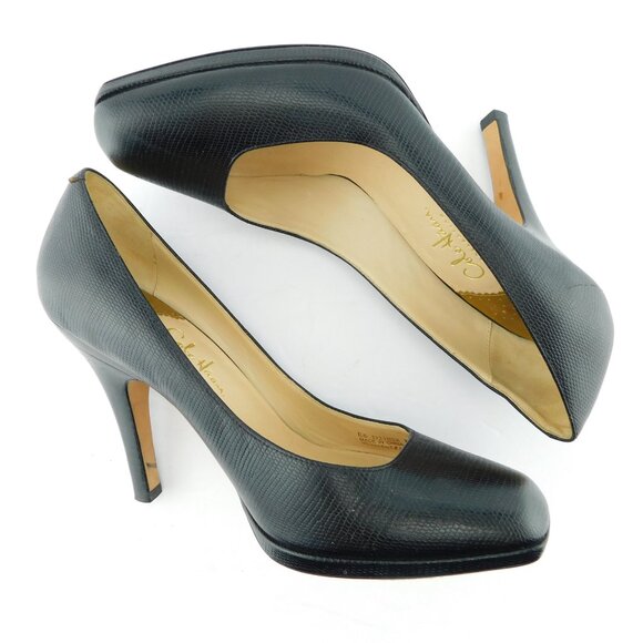 COLE HAAN Collection Nike Air Black Textured Leather Heel Pumps 8.5 - Picture 4 of 9